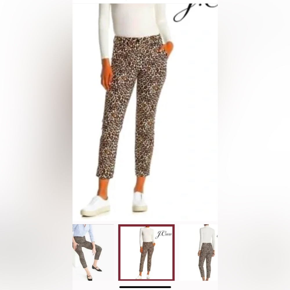 NWT J.Crew Leopard Print Ankle Pant- The Winnie Pant Size 6 Super Adorable